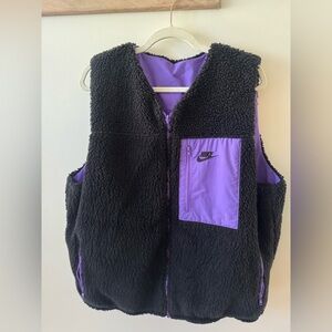 Nike Fleece Vest in Black and Purple